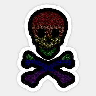 Gay Pride Cats Skull and Crossbones Sticker